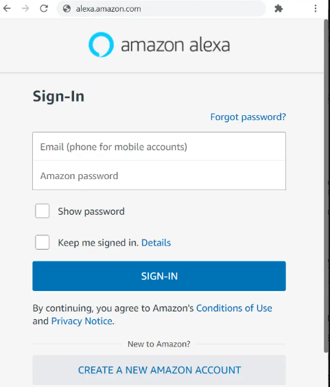 Alexa sign in