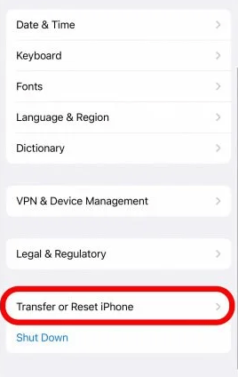 transfer or reset iphone