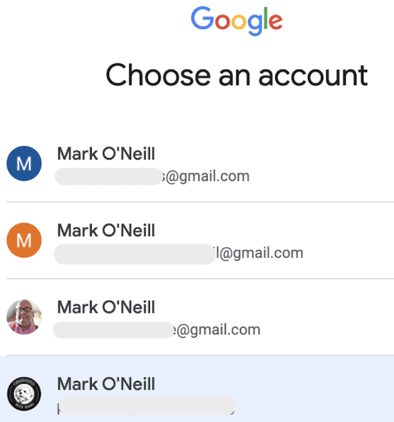 choose an account