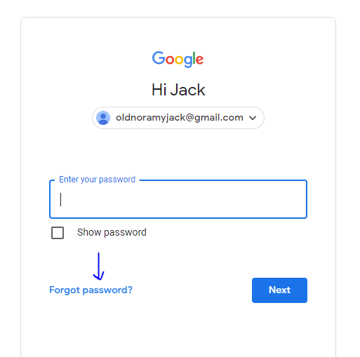 forgot password