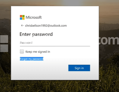 forgot password