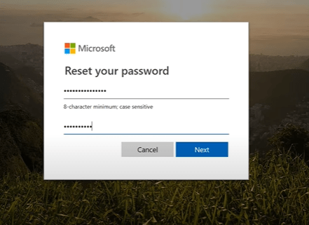 reset password